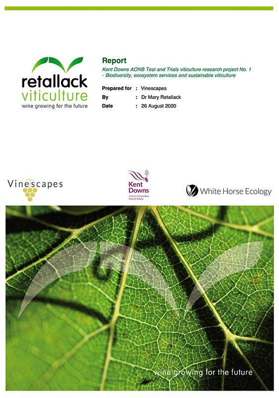Cover Retallack Viticulture report - Kent Downs AONB Test and Trials viticulture research project No.1